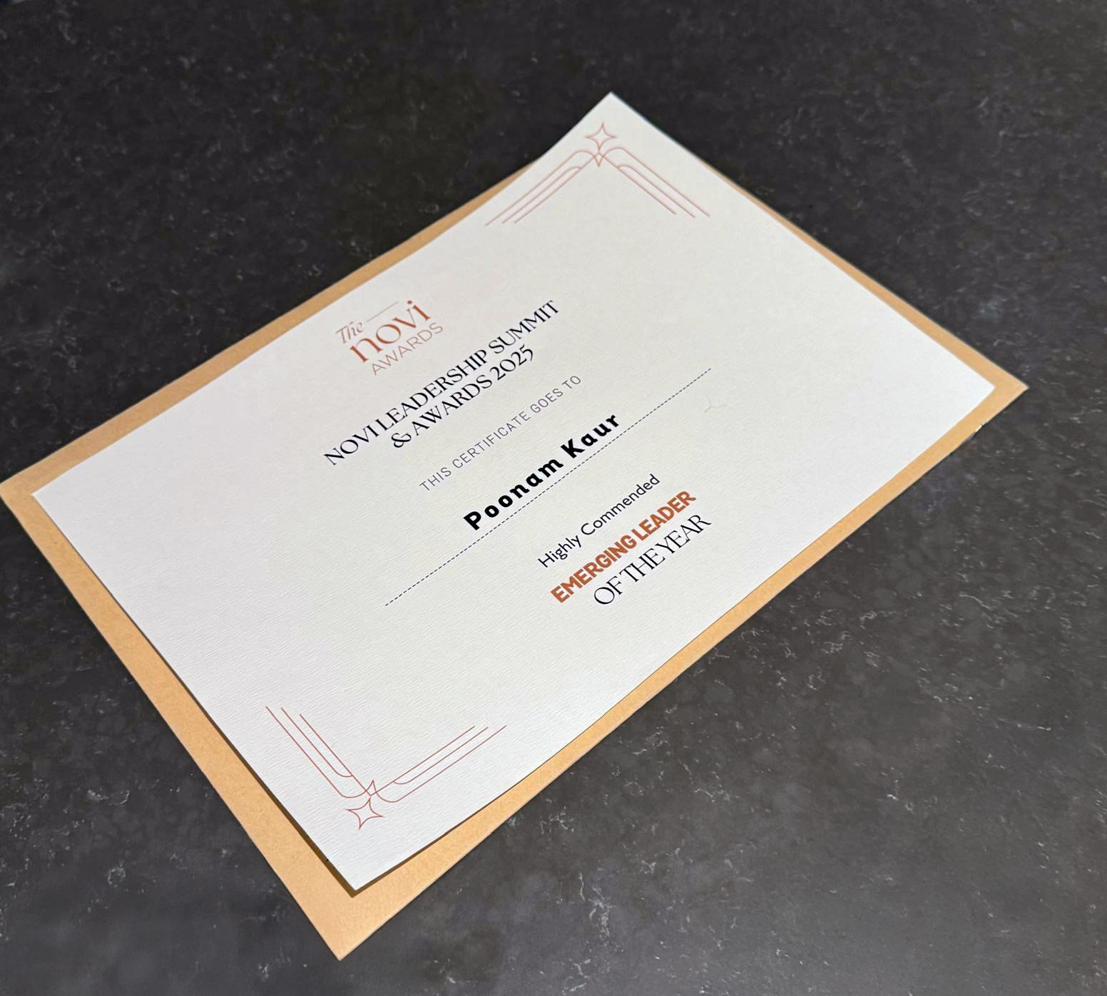 Poonam Kaur Recognised as Highly Commended Emerging Leader